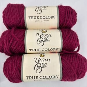 3 Yarn Bee True Colors Yarn RASPBERRY  #6 Super Bulky Twist Fall Colors